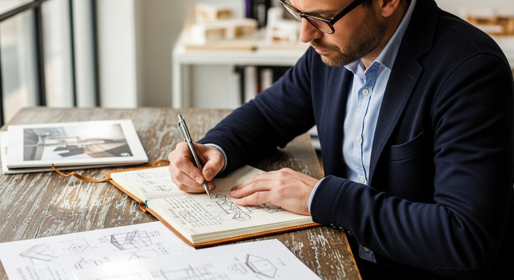 Ein Freelancer erstellt wertvollen Content für seine Webseite, um Kunden anzuziehen.