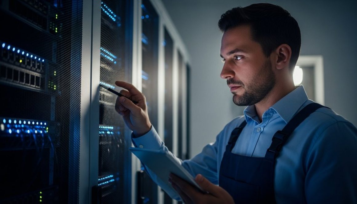 Ein SEO-Experte führt eine Qualitätssicherung von SEO-Maßnahmen an einem Tablet durch.