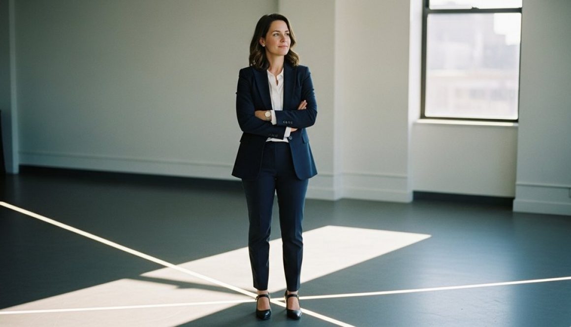 Ein SEO Manager steht nachdenklich an einer Weggabelung und plant seinen nächsten Karriereschritt.