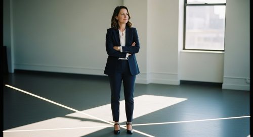 Ein SEO Manager steht nachdenklich an einer Weggabelung und plant seinen nächsten Karriereschritt.