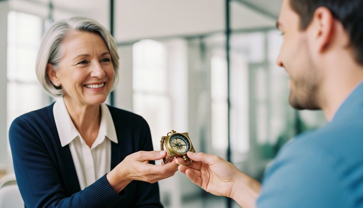 Ein strukturierter Onboarding-Prozess im Marketing als symbolischer Kompass für neue Mitarbeiter.