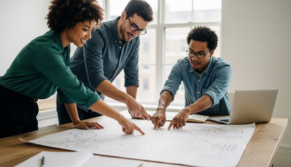 Ein Team plant strategisch bei der Erstellung einer SEO Manager Stellenbeschreibung.