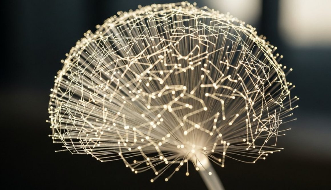 Eine abstrakte Darstellung einer komplexen internen Verlinkungsstruktur als leuchtendes Netzwerk.