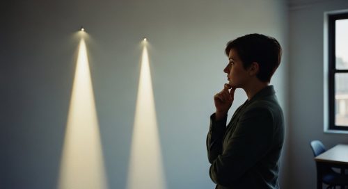 Eine Person wägt strategisch die Entscheidung zwischen SEO Konferenz und SEO Kurs ab.