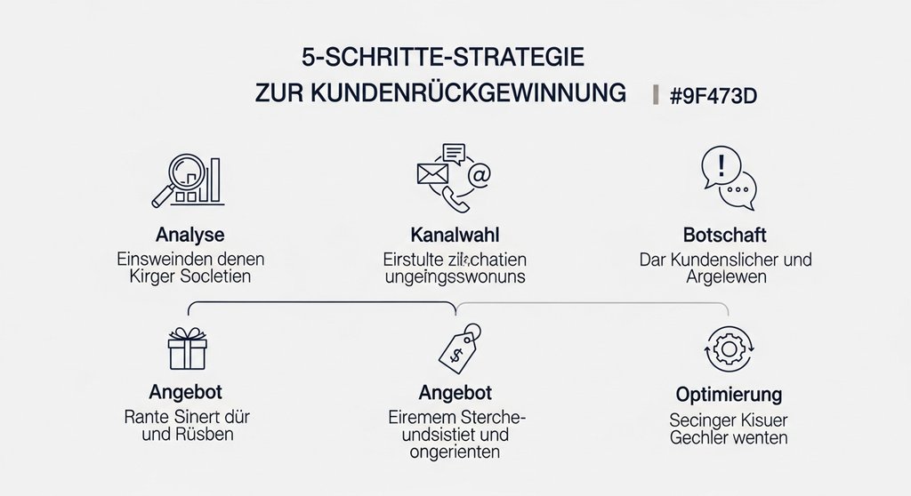Infografik: Die 5 Schritte zur erfolgreichen Rückgewinnung von verlorenen Kunden.