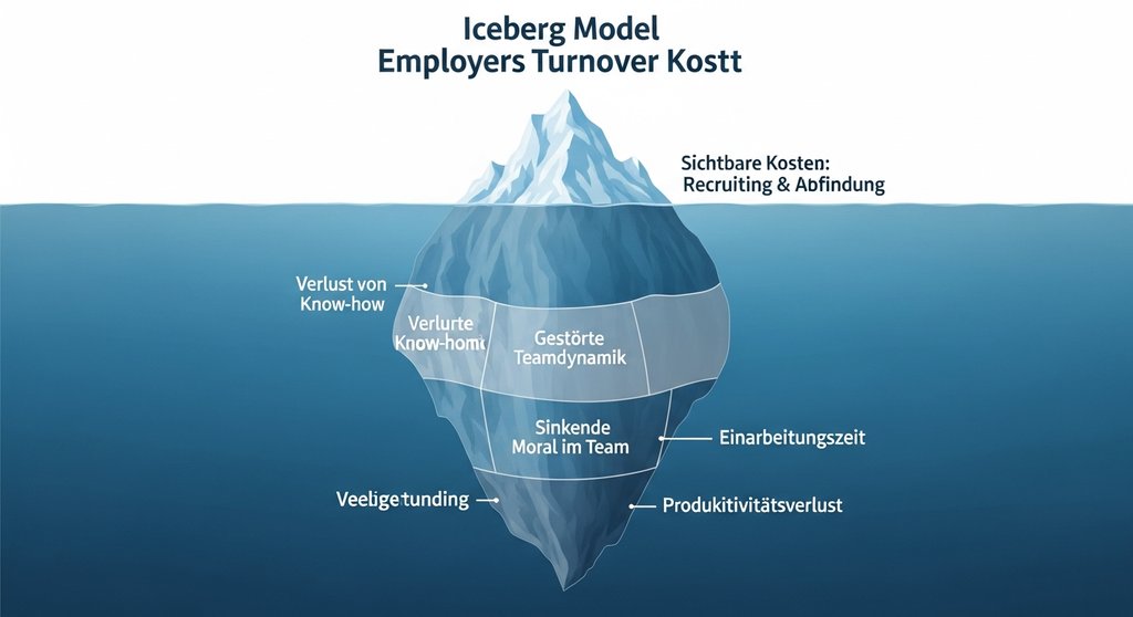 Infografik, die die sichtbaren und versteckten Kosten der Mitarbeiterfluktuation zeigt.