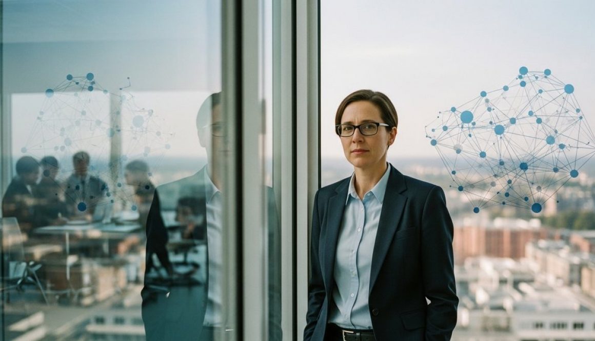 Ein Geschäftsführer wägt die strategische Entscheidung zwischen Inhouse-Marketing und Agentur ab.