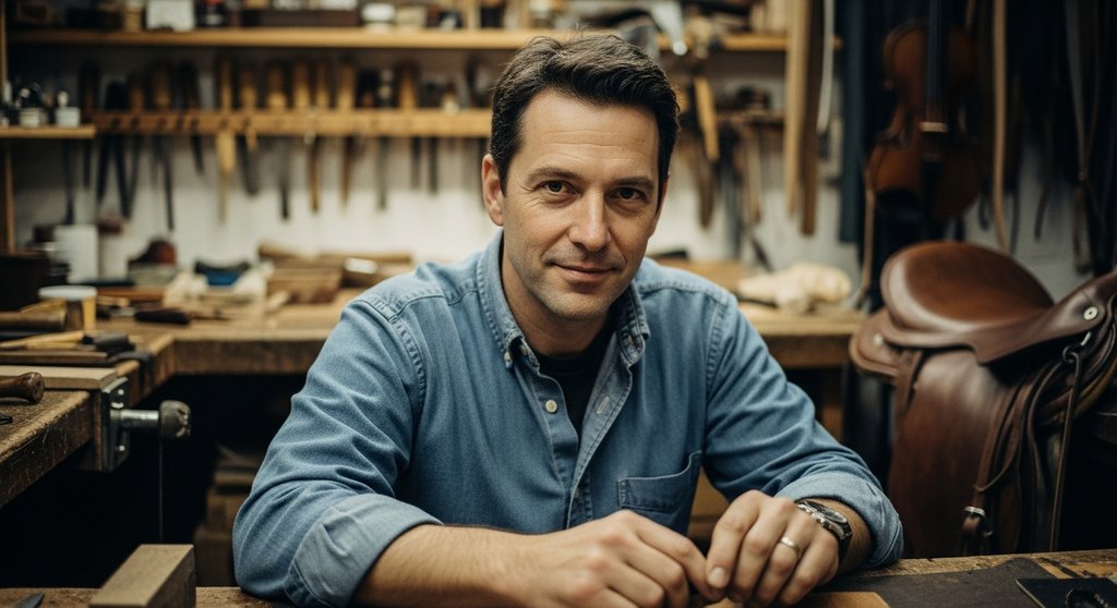 Ein Handwerksmeister in seiner Werkstatt als Beispiel für authentisches Personal Branding.