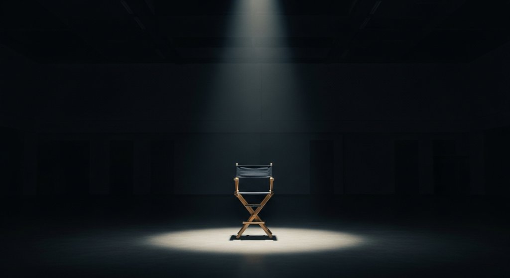 Ein leerer, beleuchteter Stuhl in einem Büro als Symbol für die schwierige Suche nach einem Inhouse SEO-Experten.