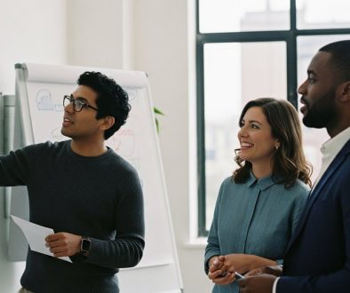 Ein Team bei der Arbeit, das durch effektive vertrauensbildende Maßnahmen erfolgreich zusammenarbeitet.