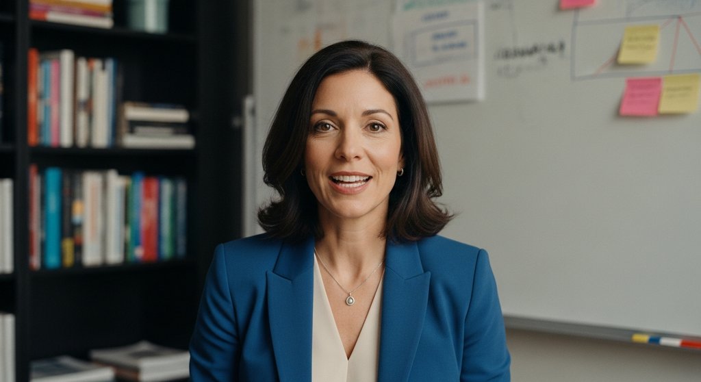 Eine Expertin nimmt einen Online-Kurs in ihrem Studio auf, um passives Einkommen zu generieren.