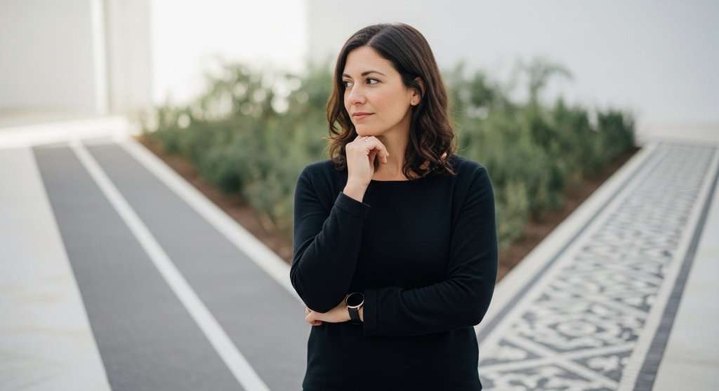 Eine Person steht nachdenklich vor einer Weggabelung, die die Wahl zwischen der Kleinunternehmerregelung und der Regelbesteuerung symbolisiert.