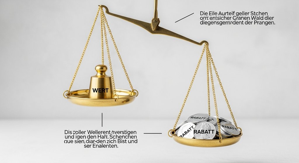 Infografik, die zeigt, wie Rabatte den wahren Wert eines Produkts oder einer Dienstleistung nicht aufwiegen können.