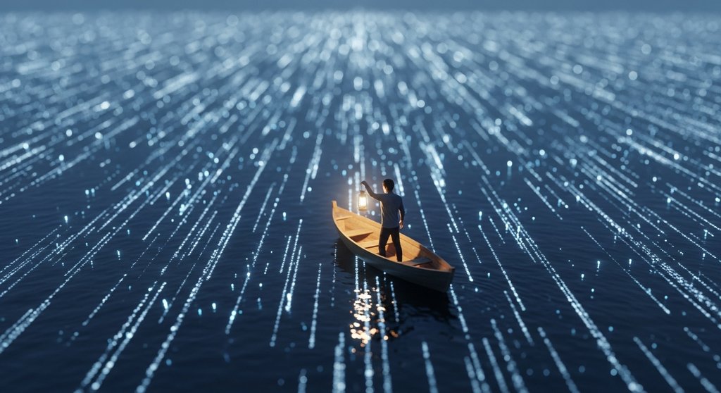 Metapher für die Navigation durch komplexe SEO-Datenmengen mit den richtigen Analyse-Tools.