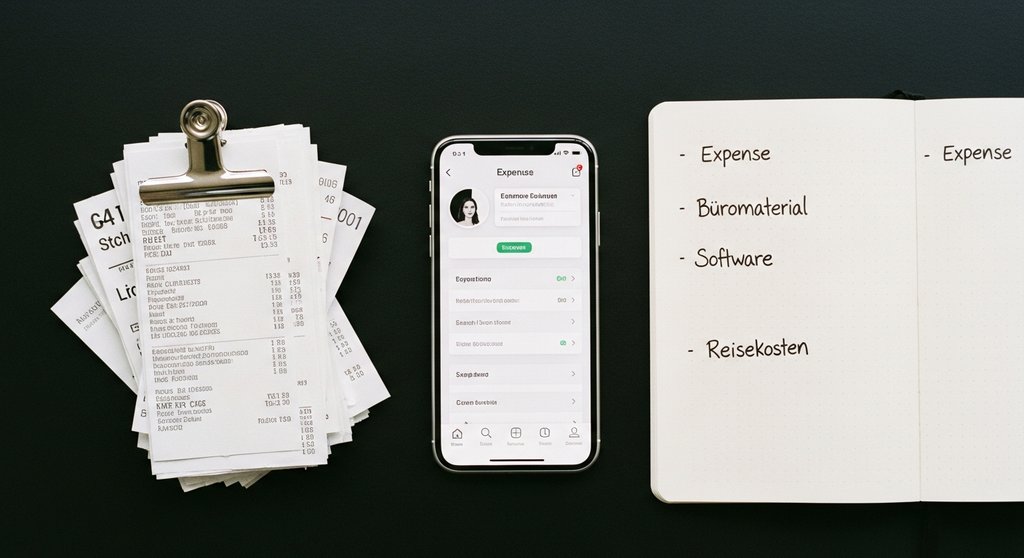 Systematische Erfassung von Betriebsausgaben und Belegen für die Buchhaltung.