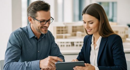 Zwei Geschäftspartner vereinbaren rechtssicher eine Anzahlung für einen Auftrag.