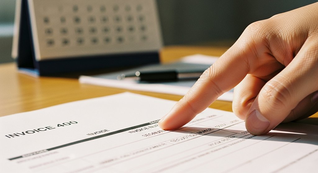 Detailansicht einer fortlaufenden Rechnungsnummer auf einer Freelancer-Rechnung.