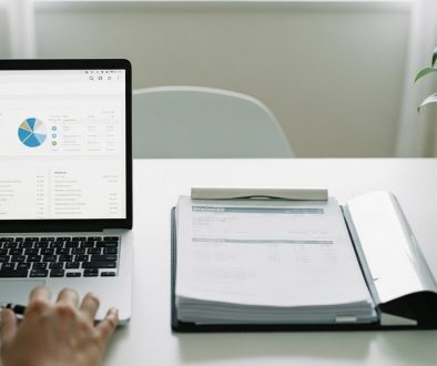 Ein aufgeräumter Schreibtisch symbolisiert geordnete Finanzen für einen erfolgreichen Freelancer.