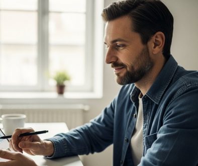 Ein Freiberufler managt seine Buchhaltung entspannt und erfolgreich mit einer Software.