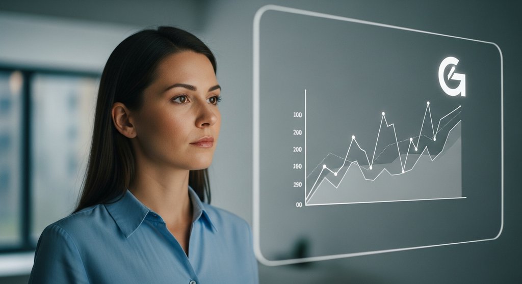 Eine SEO-Expertin analysiert Performance-Daten aus der Google Search Console.